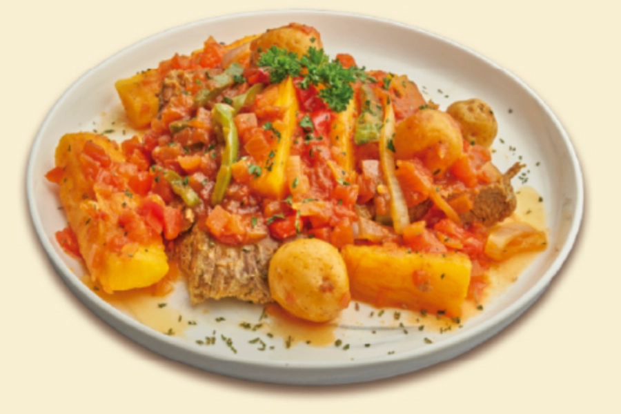 Sobrebarriga ó Lengua en Salsa Criolla